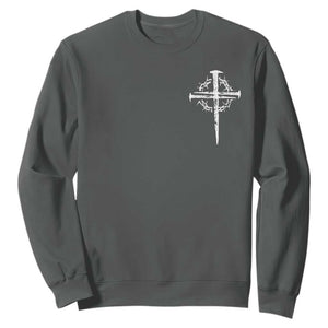 Christian Religious Jesus Shirt with Cross Logo Graphic Sweatshirt TS11 Dark Heather Print Your Wear