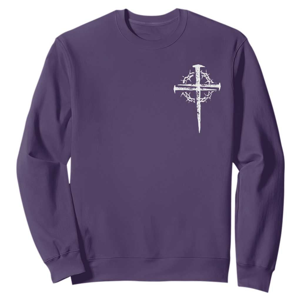 Christian Religious Jesus Shirt with Cross Logo Graphic Sweatshirt TS11 Purple Print Your Wear