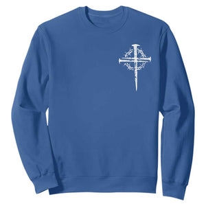 Christian Religious Jesus Shirt with Cross Logo Graphic Sweatshirt TS11 Royal Blue Print Your Wear