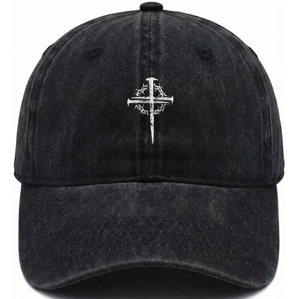 Christian Religious Jesus Shirt with Cross Logo Graphic Washed Cotton Baseball Cap TS11 Print Your Wear
