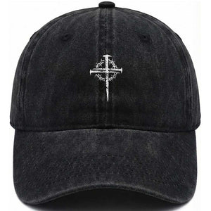 Christian Religious Jesus Shirt with Cross Logo Graphic Washed Cotton Baseball Cap TS11 Print Your Wear