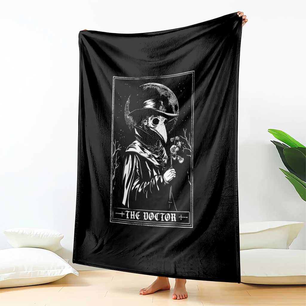 Plague Doctor Tarot Card Throw Blanket Horror Death Occult Satanic TS11 Print Your Wear