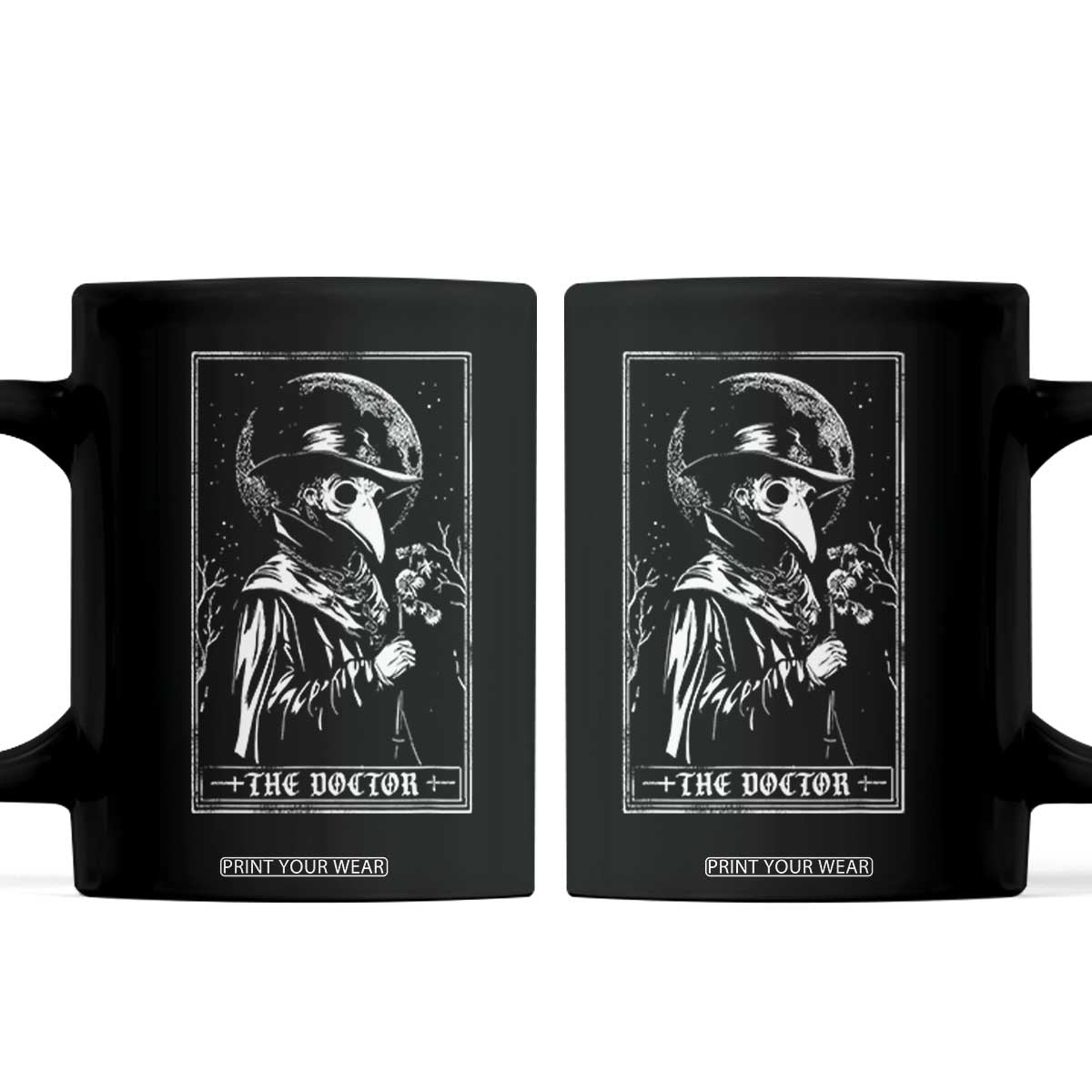 Plague Doctor Tarot Card Coffee Mug Horror Death Occult Satanic TS11 Black Print Your Wear