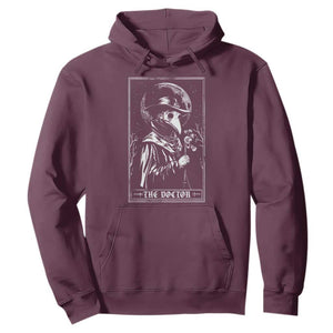 Plague Doctor Tarot Card Hoodie Horror Death Occult Satanic TS11 Maroon Print Your Wear