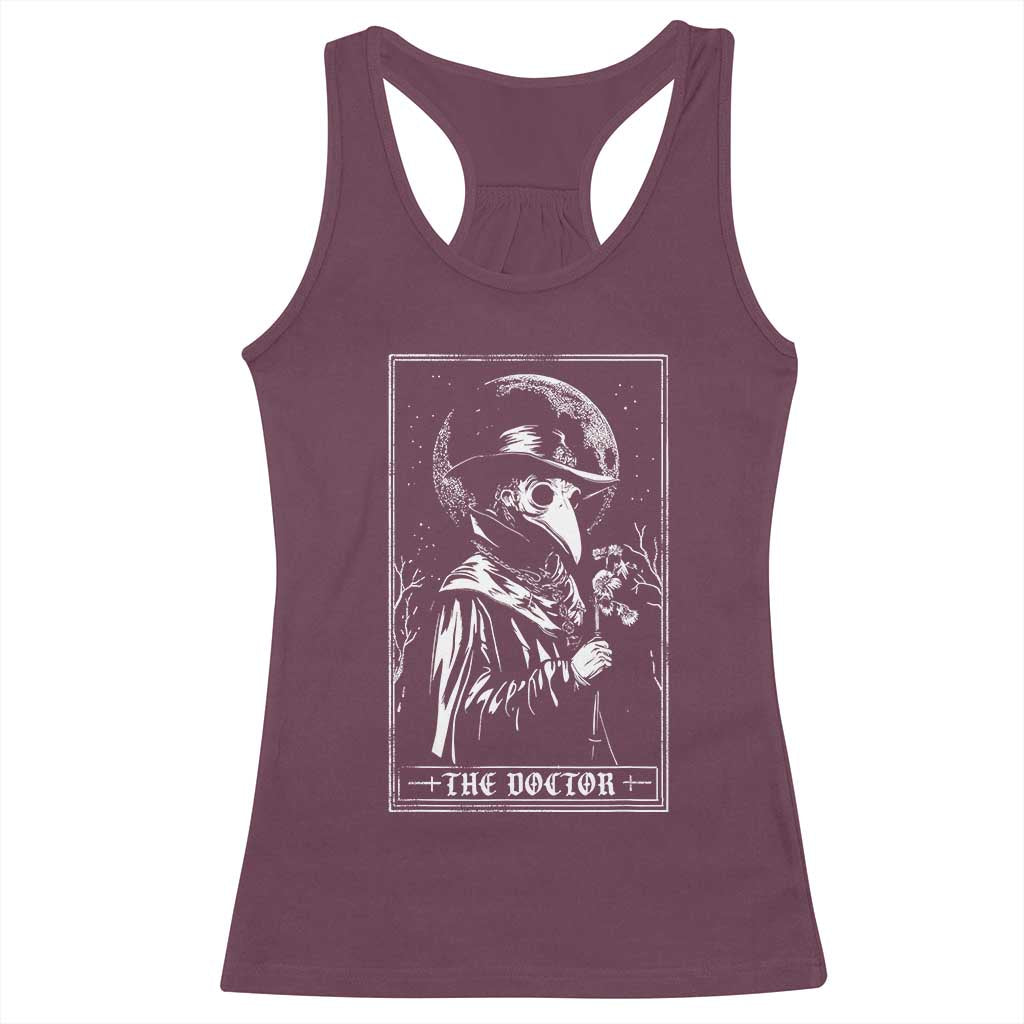 Plague Doctor Tarot Card Racerback Tank Top Horror Death Occult Satanic TS11 Maroon Print Your Wear