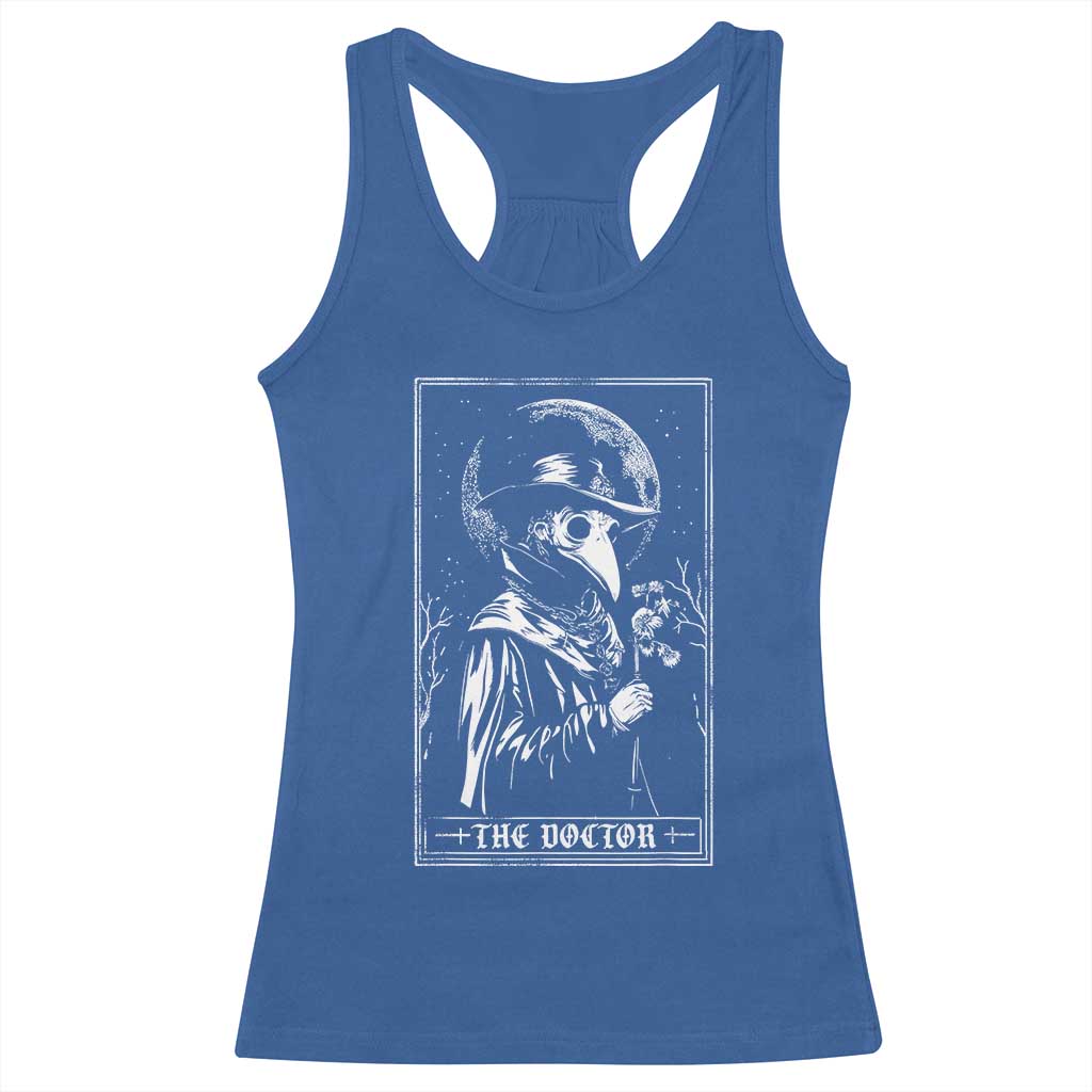 Plague Doctor Tarot Card Racerback Tank Top Horror Death Occult Satanic TS11 Royal Blue Print Your Wear