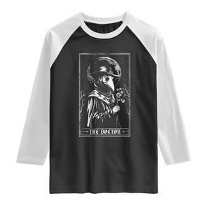 Plague Doctor Tarot Card Raglan Shirt Horror Death Occult Satanic TS11 Black White Print Your Wear