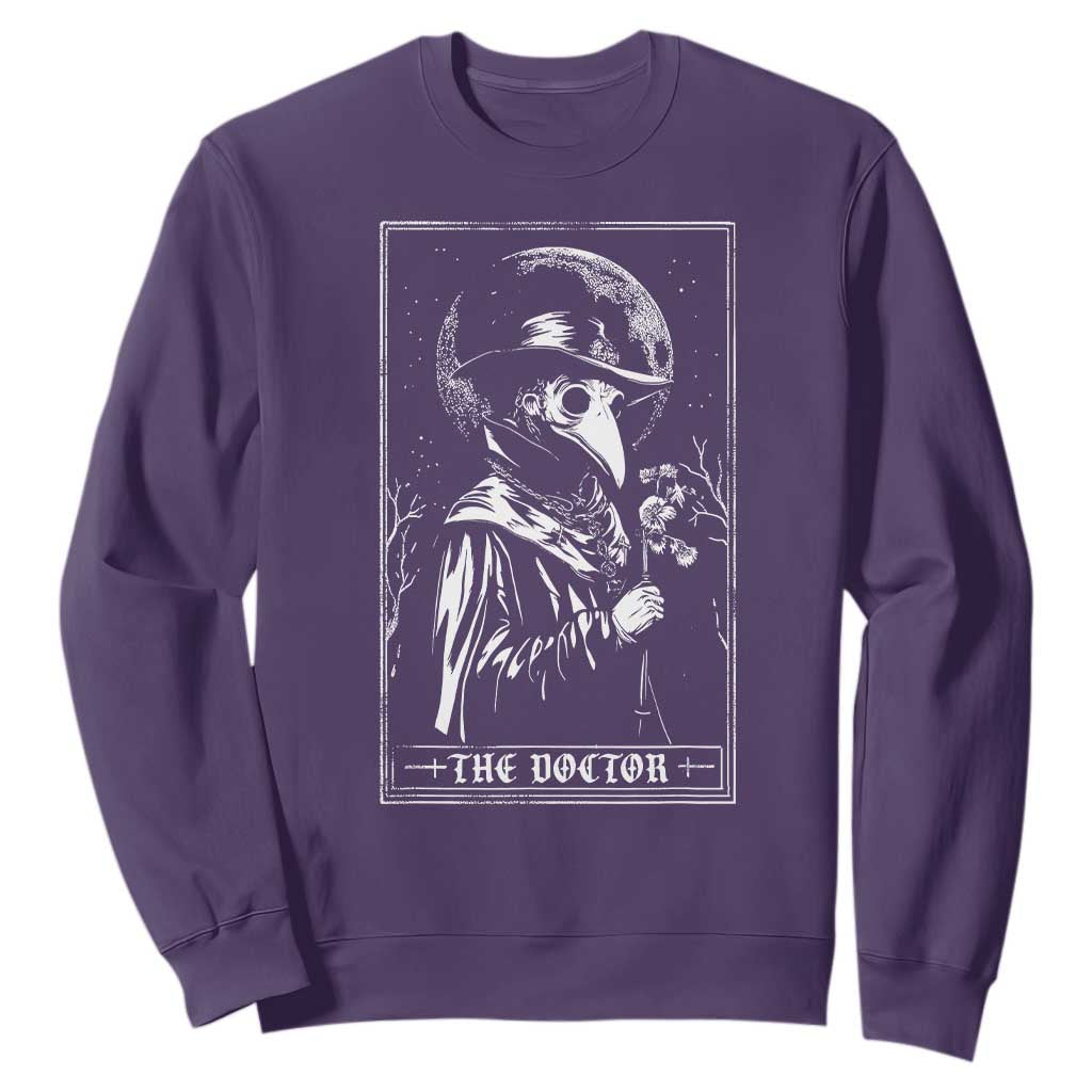 Plague Doctor Tarot Card Sweatshirt Horror Death Occult Satanic TS11 Purple Print Your Wear