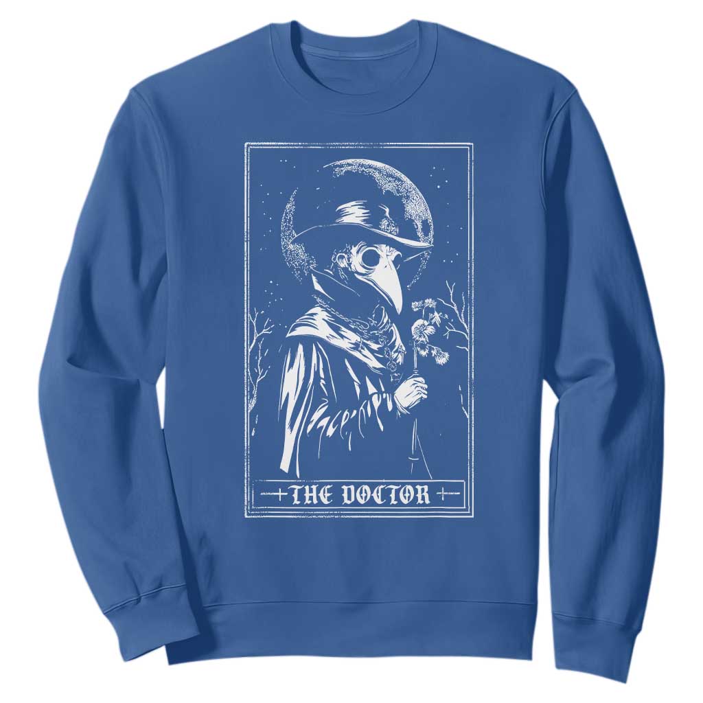 Plague Doctor Tarot Card Sweatshirt Horror Death Occult Satanic TS11 Royal Blue Print Your Wear