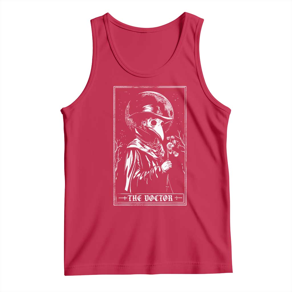 Plague Doctor Tarot Card Tank Top Horror Death Occult Satanic TS11 Red Print Your Wear