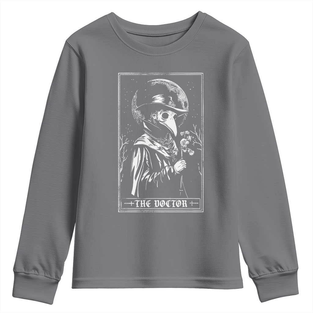 Plague Doctor Tarot Card Youth Sweatshirt Horror Death Occult Satanic TS11 Charcoal Print Your Wear