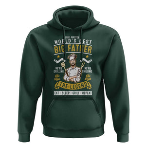 BBQ Father Hoodie Grill Master World's Best Big Father The Man The Myth The Legend Father's Day TS11 Dark Forest Green Print Your Wear