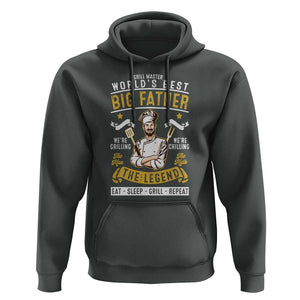 BBQ Father Hoodie Grill Master World's Best Big Father The Man The Myth The Legend Father's Day TS11 Dark Heather Print Your Wear