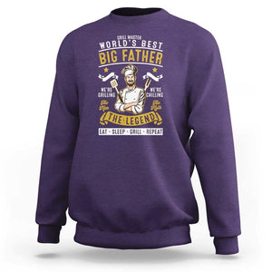 BBQ Father Sweatshirt Grill Master World's Best Big Father The Man The Myth The Legend Father's Day TS11 Purple Print Your Wear