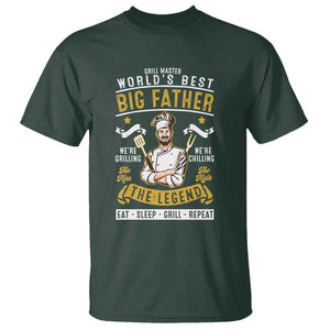 BBQ Father T Shirt Grill Master World's Best Big Father The Man The Myth The Legend Father's Day TS11 Dark Forest Green Print Your Wear