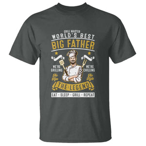 BBQ Father T Shirt Grill Master World's Best Big Father The Man The Myth The Legend Father's Day TS11 Dark Heather Print Your Wear