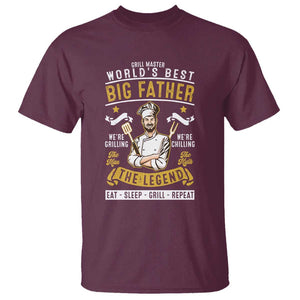 BBQ Father T Shirt Grill Master World's Best Big Father The Man The Myth The Legend Father's Day TS11 Maroon Print Your Wear