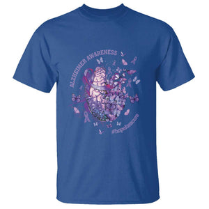 Alzheimer Supporter T Shirt Alzheimer Awareness Hope For A Cure Flower TS11 Royal Blue Print Your Wear