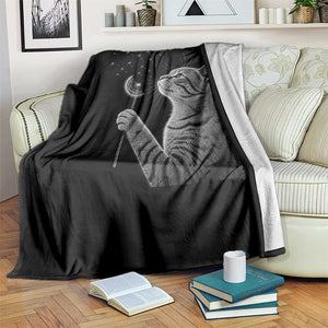 Cat Blowing Dandelion Throw Blanket Kitten Making A Wish Nature Art TS11 Print Your Wear