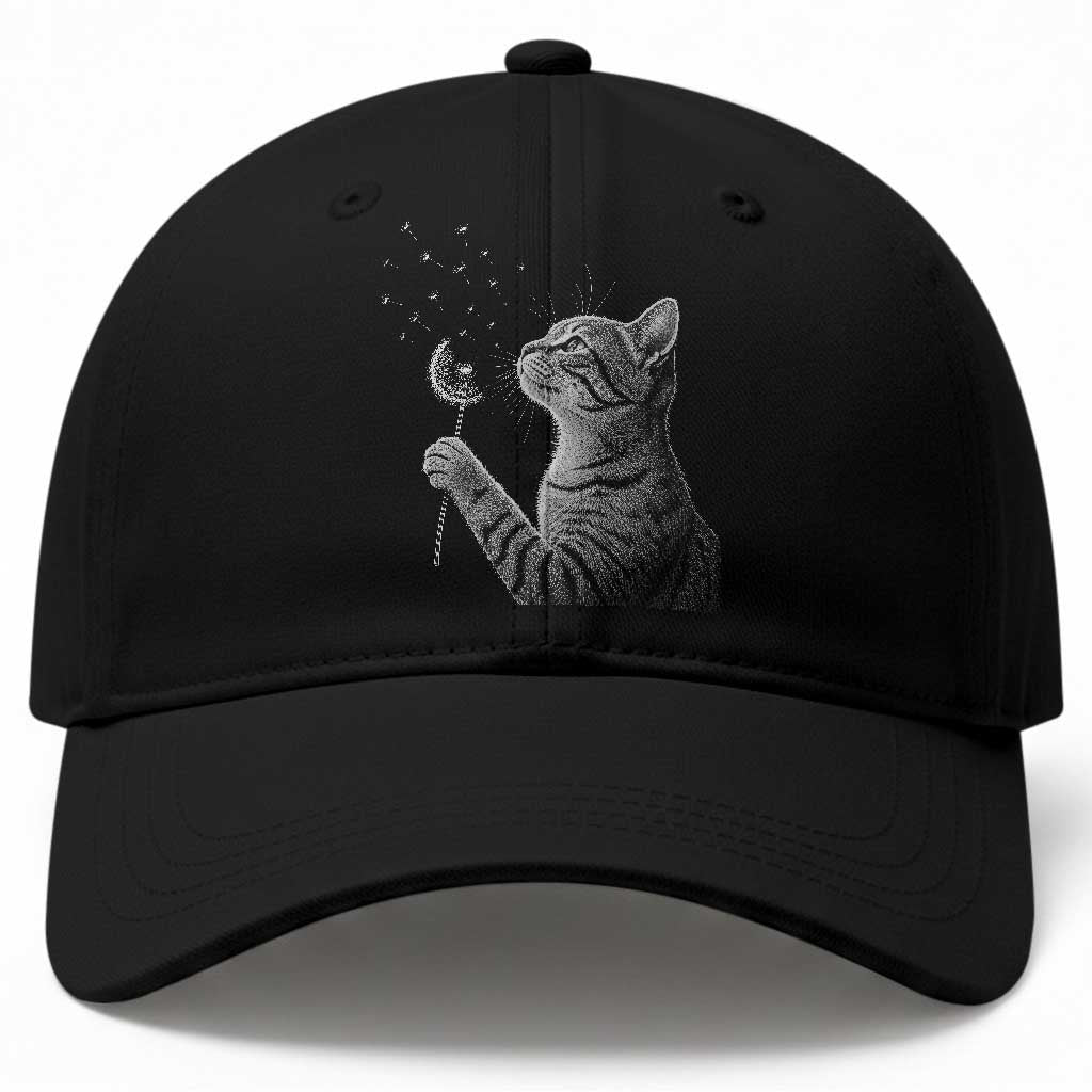 Cat Blowing Dandelion Baseball Cap Kitten Making A Wish Nature Art TS11 Print Your Wear