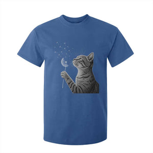 Cat Blowing Dandelion T Shirt For Kid Kitten Making A Wish Nature Art TS11 Royal Blue Print Your Wear