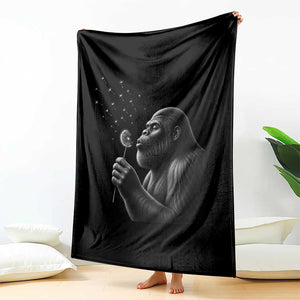 Bigfoot Blowing Dandelion Throw Blanket Funny Sasquatch Making A Wish TS11 Print Your Wear