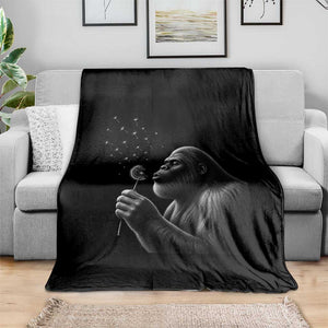 Bigfoot Blowing Dandelion Throw Blanket Funny Sasquatch Making A Wish TS11 Print Your Wear