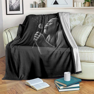 Bigfoot Blowing Dandelion Throw Blanket Funny Sasquatch Making A Wish TS11 Print Your Wear