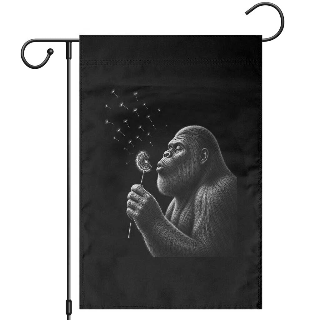 Bigfoot Blowing Dandelion Garden Flag Funny Sasquatch Making A Wish TS11 Black Print Your Wear