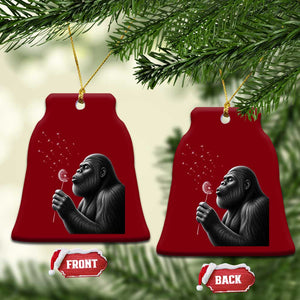 Bigfoot Blowing Dandelion Ceramic Ornament Funny Sasquatch Making A Wish TS11 Print Your Wear