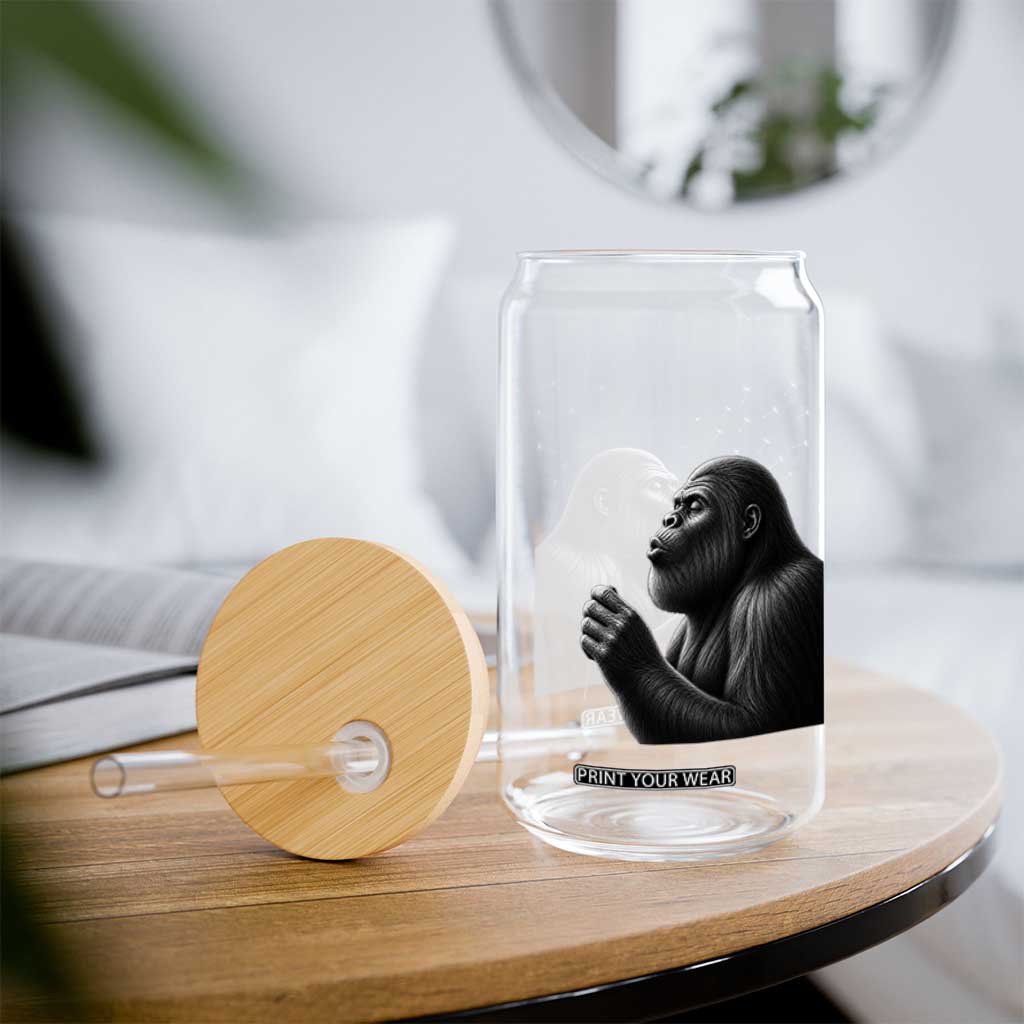 Bigfoot Blowing Dandelion Glass Can Funny Sasquatch Making A Wish TS11 Print Your Wear
