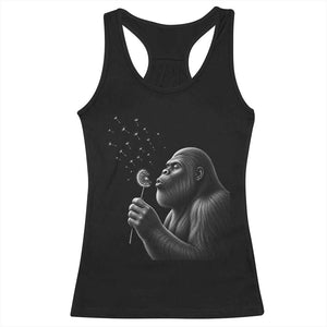 Bigfoot Blowing Dandelion Racerback Tank Top Funny Sasquatch Making A Wish TS11 Black Print Your Wear