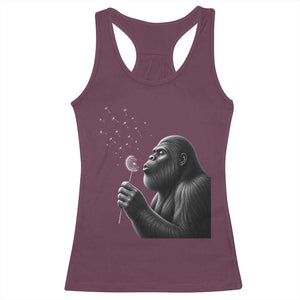 Bigfoot Blowing Dandelion Racerback Tank Top Funny Sasquatch Making A Wish TS11 Maroon Print Your Wear