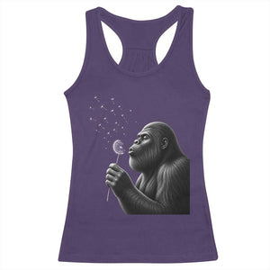 Bigfoot Blowing Dandelion Racerback Tank Top Funny Sasquatch Making A Wish TS11 Purple Print Your Wear