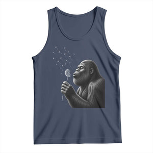 Bigfoot Blowing Dandelion Tank Top Funny Sasquatch Making A Wish TS11 Navy Print Your Wear