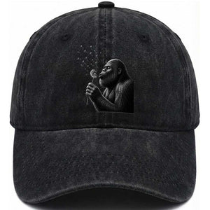 Bigfoot Blowing Dandelion Washed Cotton Baseball Cap Funny Sasquatch Making A Wish TS11 Print Your Wear