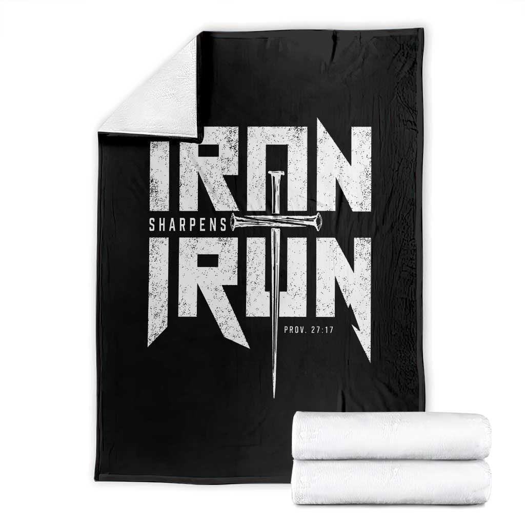 Iron Sharpens Iron Throw Blanket Christian Bible Scripture Gym Workout TS11 Black Print Your Wear