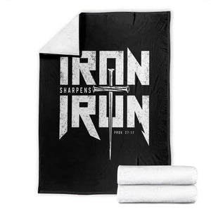 Iron Sharpens Iron Throw Blanket Christian Bible Scripture Gym Workout TS11 Black Print Your Wear