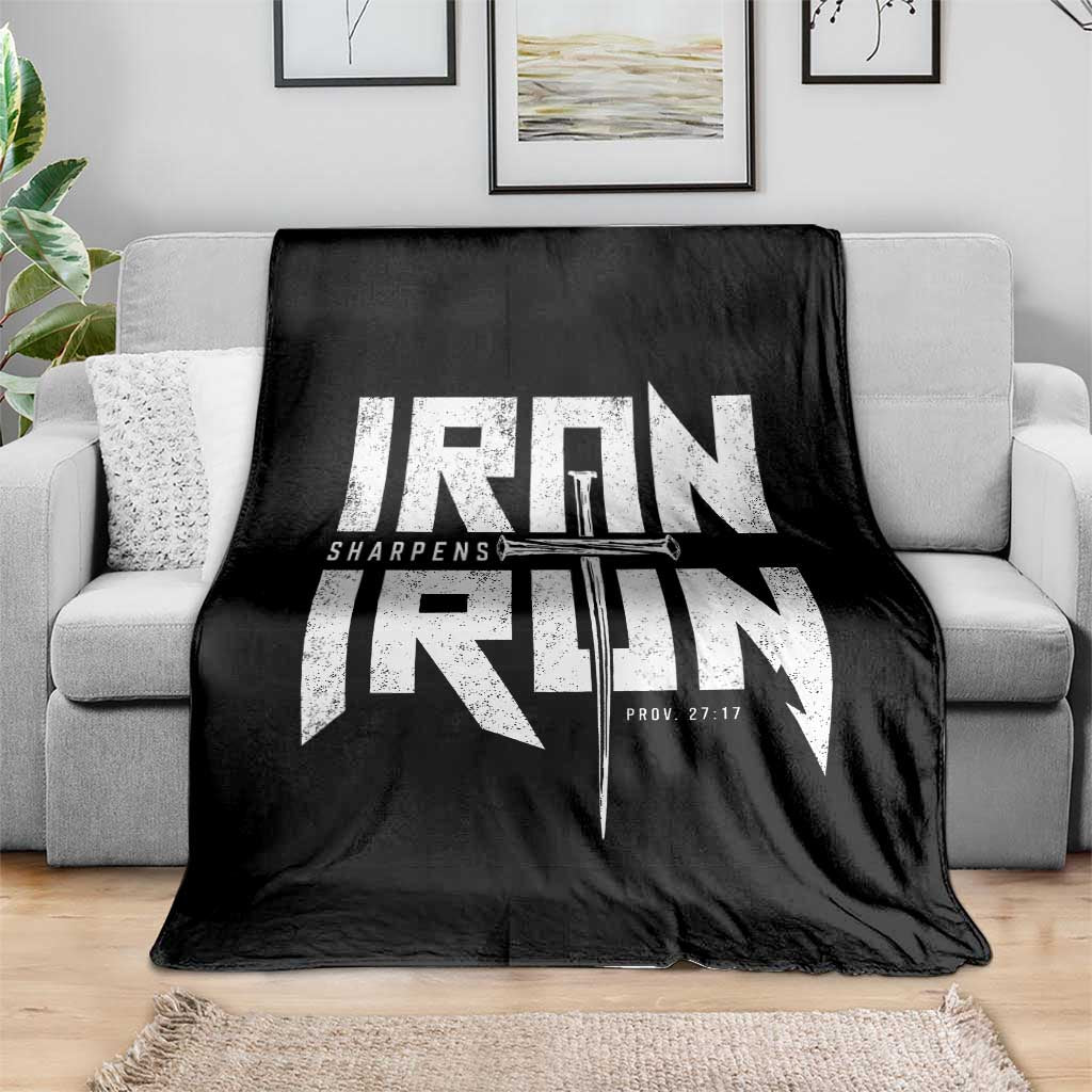 Iron Sharpens Iron Throw Blanket Christian Bible Scripture Gym Workout TS11 Print Your Wear