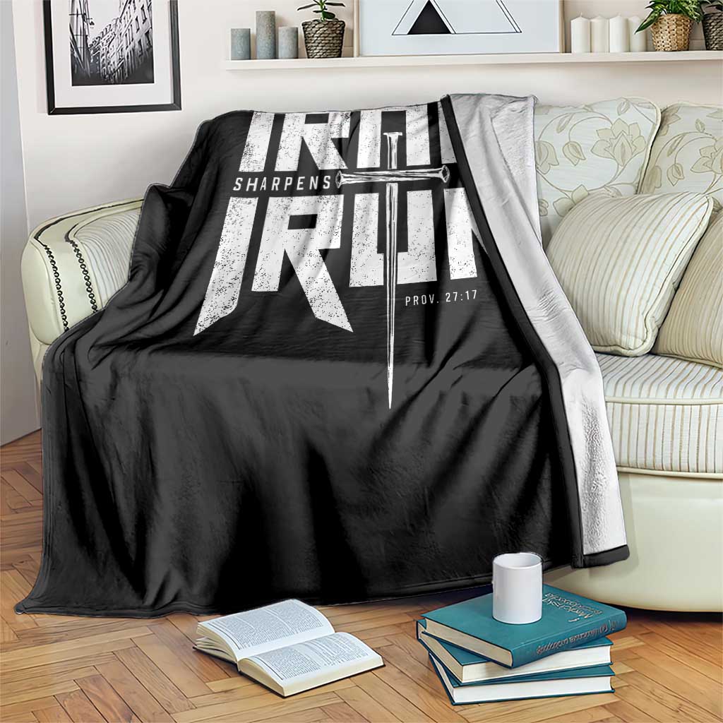 Iron Sharpens Iron Throw Blanket Christian Bible Scripture Gym Workout TS11 Print Your Wear