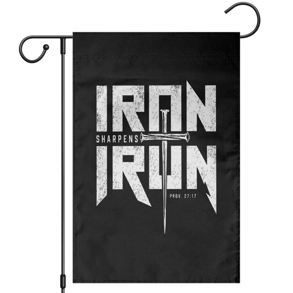 Iron Sharpens Iron Garden Flag Christian Bible Scripture Gym Workout TS11 Black Print Your Wear