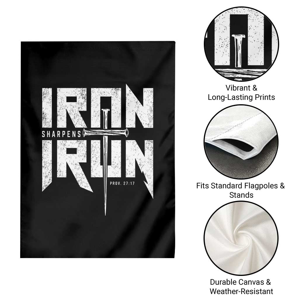 Iron Sharpens Iron Garden Flag Christian Bible Scripture Gym Workout TS11 Print Your Wear