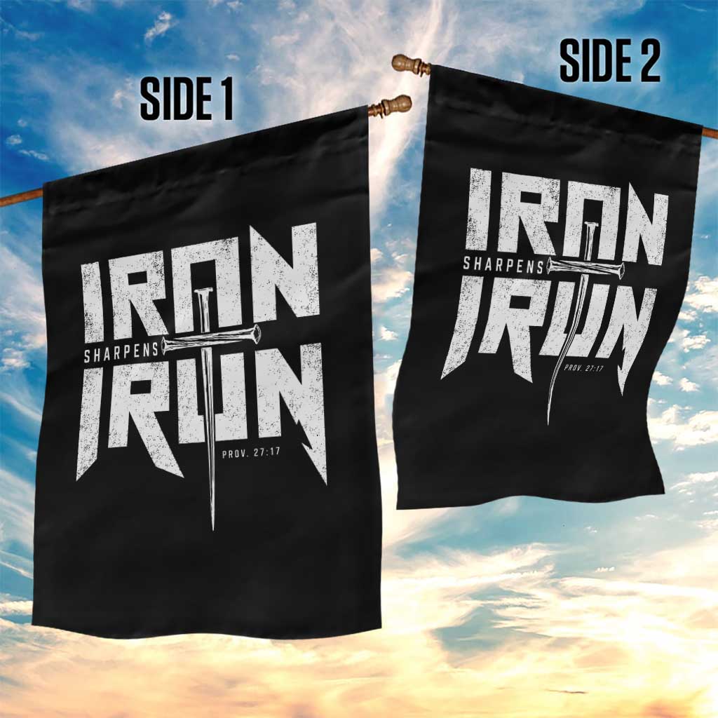 Iron Sharpens Iron Garden Flag Christian Bible Scripture Gym Workout TS11 Print Your Wear