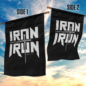 Iron Sharpens Iron Garden Flag Christian Bible Scripture Gym Workout TS11 Print Your Wear