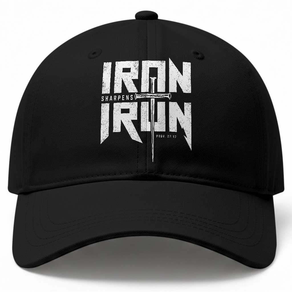 Iron Sharpens Iron Baseball Cap Christian Bible Scripture Gym Workout TS11 Print Your Wear