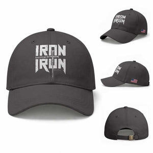 Iron Sharpens Iron Baseball Cap Christian Bible Scripture Gym Workout TS11 Baseball Cap Universal Fit Dark Gray Print Your Wear