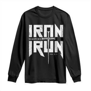 Iron Sharpens Iron Long Sleeve Shirt Christian Bible Scripture Gym Workout TS11 Black Print Your Wear