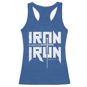 Iron Sharpens Iron Racerback Tank Top Christian Bible Scripture Gym Workout TS11 Royal Blue Print Your Wear