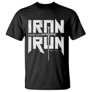 Iron Sharpens Iron T Shirt Christian Bible Scripture Gym Workout TS11 Black Print Your Wear