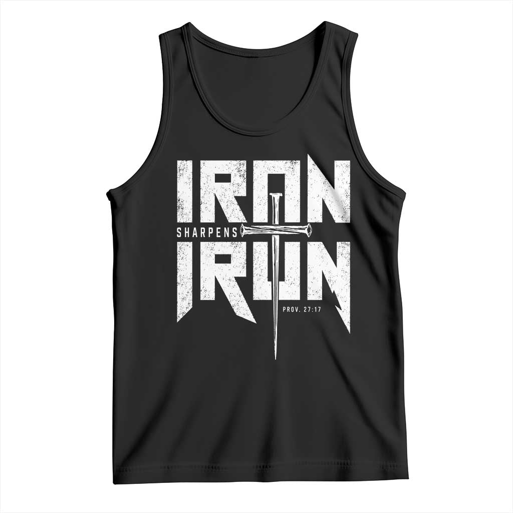 Iron Sharpens Iron Tank Top Christian Bible Scripture Gym Workout TS11 Black Print Your Wear